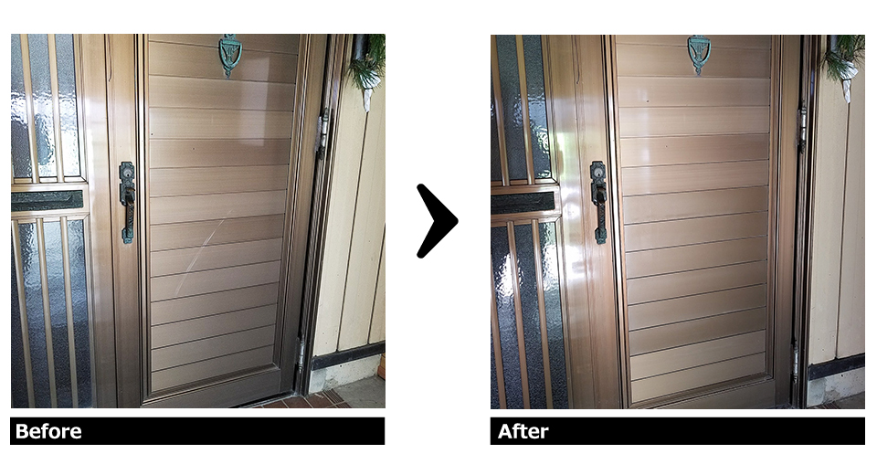 玄関ドアのキズ 補修施工例