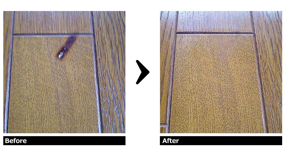 フローリング焦げ跡 補修施工例