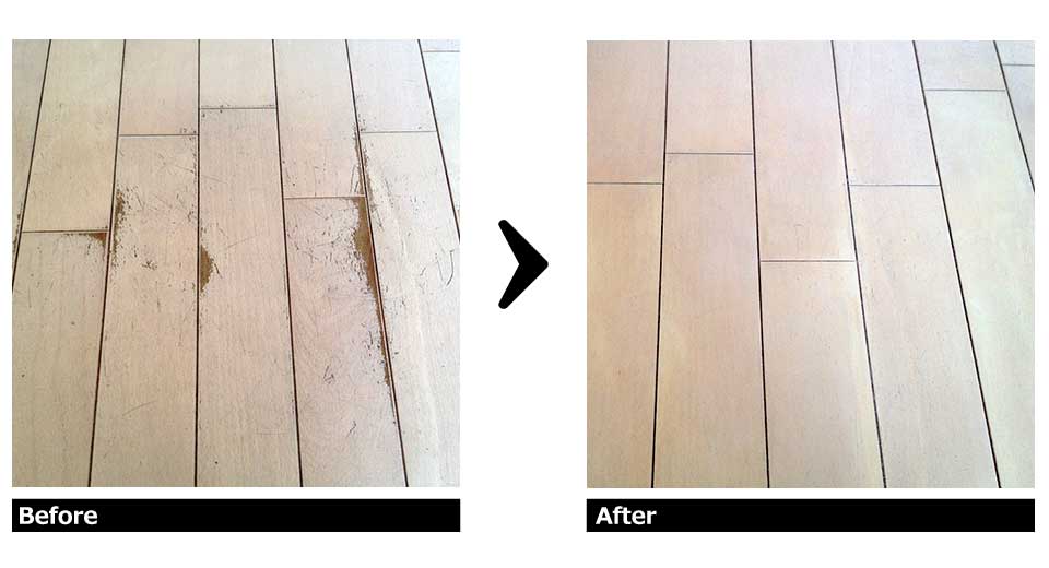 フローリング擦れキズ 補修施工例