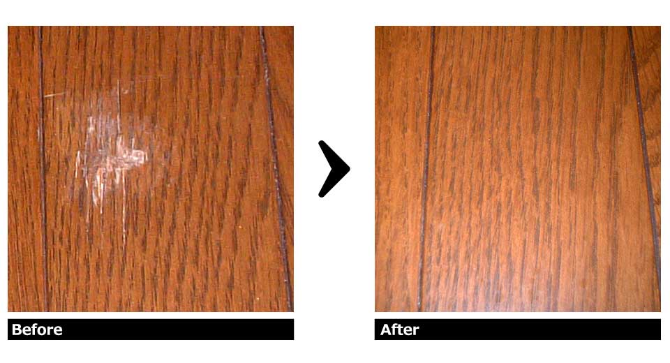 フローリング削りキズ 補修施工例