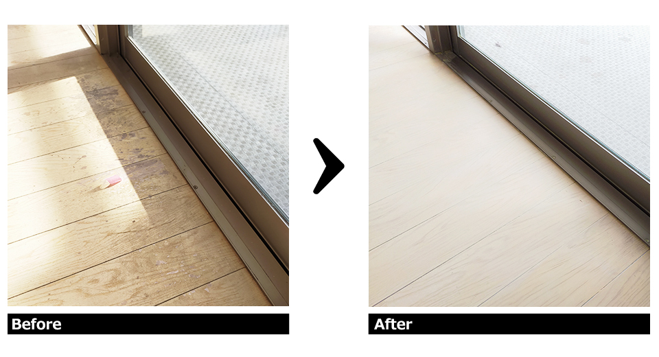 フローリングの色褪せ・ひび割れ 補修施工例