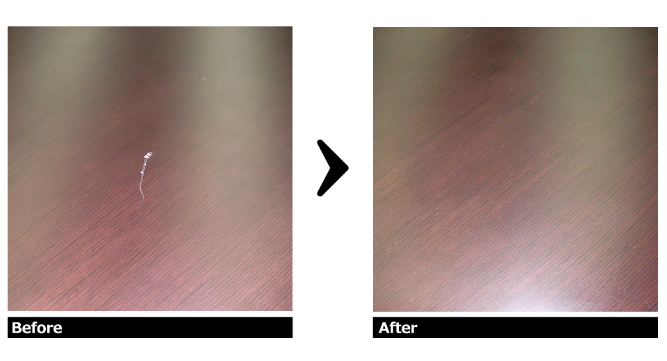 テーブル天板のキズ 補修施工例