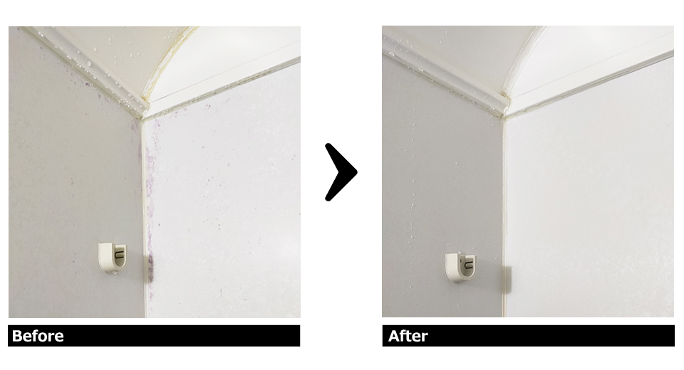 浴室壁の赤カビ 補修施工例