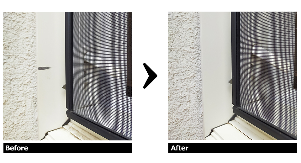 サッシ枠のキズ 補修施工例